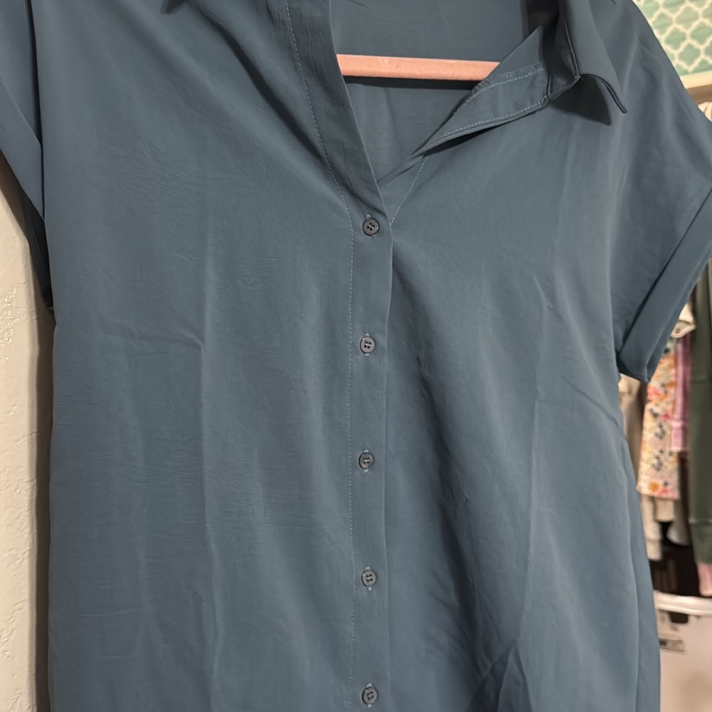 Blue Button-Up Shirt